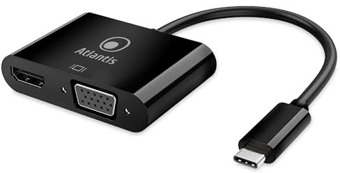 ATLANTIS Adaptador USB Type_c a Hdmi + Vga + Power Delivery 65W A04-TC_HD+V+PD