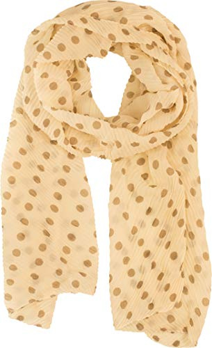 Damen-Schal im Plissee-Design, Punkte-Print, Pastell-Farben, Sommer-Schal