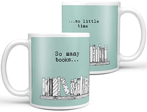 Lover of Books Mug Gift - Message So Many Books So Little Time | Reading Lovers Themed Cup Book Mug Gifts