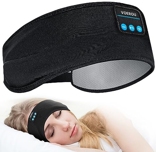 Voerou Sleep Headphones, Bandeau Bluetooth réglable, Casque de Sommeil Ultra-Long avec Haut-parleurs HD Hi FI intégrés, Parfait pour Le Sommeil, l'entraînement, Le Tennis, Le Yoga, Les Voyages