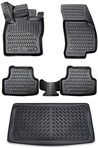ELMASLINE 3D Tappetini Gomma e Vasca Baule per Renault CAPTUR 2 (2020-2026) | pianale di carico inferiore | Tappetini Auto | Vasca per il bagagliaio | Accessori auto
