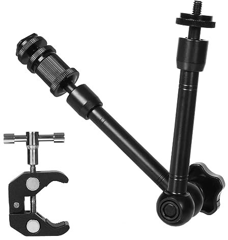 Sequpr 11 Pouces Bras Magique avec Pince Support de Caméra Magic Arm Super Clamp Bras Magique pour Appareil Photo Moniteur Lumière LED