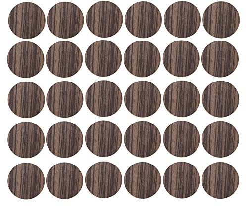 cyclingcolors 30x Abdeckkappen Selbstklebend 20 mm Schrank Regal Bohrloch Abdeckung zum kleben schutzkappen, gestreift braun