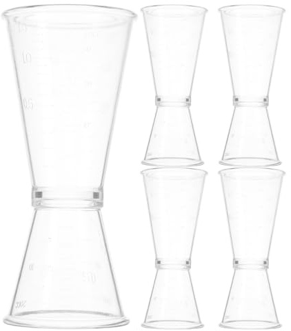 iplusmile 10 Pack Jigger with Accurate Scale - PC Resin Transparent Double Head Cocktail Measuring Tools for Bartending - Japanese Style Plastic Bar Accessory 20-40cc Set