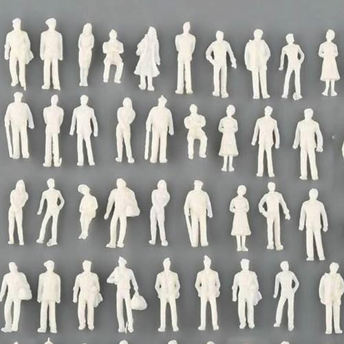 FANGHUIER 100 Pieces Figures Seated Travelers Miniature Figures 1:75 New White Unpainted Character Models Miniature Figure