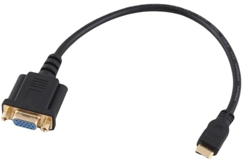 2PC 1080P Mini HDMI Male to DB15 VGA 15Pin Female Video AV Adapter Cable HDTV PC 1FT