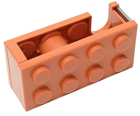Desktop Klebebandabroller, Niedlicher, Blockförmiger, Leicht Zu Schneidender Klebebandrollenabroller, Rutschfeste Basis, Desktop Klebebandabroller für Büro, Homeschools(Orange)