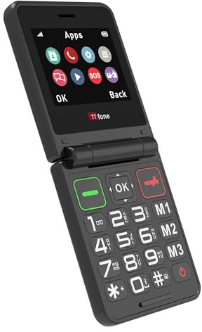 TTfone TT660 Teléfono móvil para Personas Mayores - Diseño Plegable, Botones Grandes, Asistencia de Emergencia, Larga duración de batería (con Cable USB)