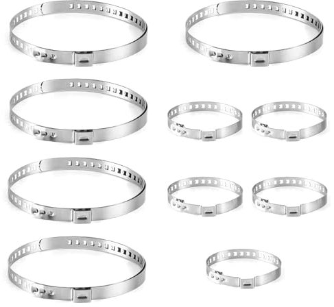 10 Pcs Collier Soufflet Cardan, Pince Colliers de Serrage pour Soufflet Ajustables, Pinces à Joint CV en Acier Inoxydable, pour Véhicules, 5 Petites et 5 Grandes pour Machines à Laver, Conduites d'Eau