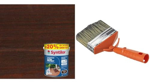 Syntilor - Saturateur Ultra Protect Chocolat 5L+20% & SAVY Brosse rectangulaire lasure larg.120mm