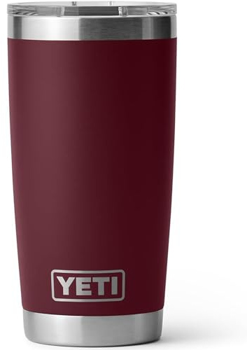YETI Rambler 20 oz Tumbler, Stainless Steel, Vacuum Insulated with MagSlider Lid, Wild Vine Red