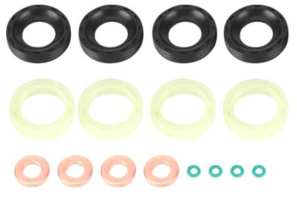 Adunsiaoto Juntas De Inyectores, Sellos Para Inyectores De Combustible, Larga Duración Y Alta Resistencia, Compatibles Con Diversos Modelos Vehículos, Instalación Rápida (Verde)