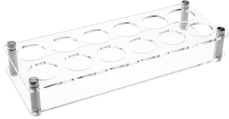 HOBBIESAY 12-Hole Shot Glasses Organizer Acrylic Rectangle Shot Glass Set Shot Glass Tray Holder Clear Shot Glass Tray for Christmas Party Club Bar Drinking 29x11cm