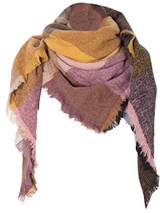 Schal Und Mütze Set Mädchen klobig, kariert, riesiger Schal, Tücher Allzwecktuch Schal Kaschmir Rot Damen Schal Damen Schwarz Fair Trade Weihnachtsgardinen Kaschmir Schal Vorhänge Schals (B, One Size)