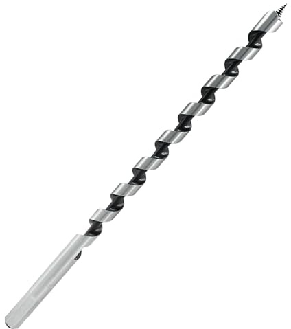 Muretnze 1/2 Inch x 12 Inch Long Auger Drill Bit for Wood | 3/8 Inch Hex Shank, Extra Long Drill Bits, Brad Point Augers, For Soft, Hard Wood, Plastic and Drywall