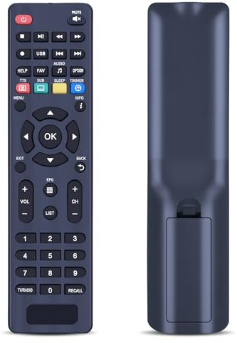 GOUYESHO Nuovo telecomando IR di ricambio per Telesystem TS9018, TS9015, TS9016, Fuba ODE715, ODE716, ODE718, KT1045, TS9018HEVC, ODE718HEVC - Non applicabile ad altri telecomandi (senza voce)hd