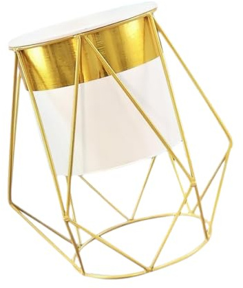 OFFSCH Soporte para Plantas de Hierro Blanco, Diseño Nórdico, Mesa