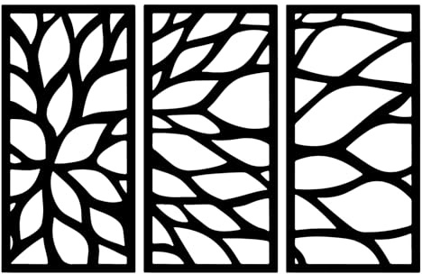 AREDE Metall Wanddekoration Baumzweige Triptychon Abstrakte Metallwandkunst für Schlafzimmer, Badezimmer, Wohnzimmer, Zuhause | 79 x 50 cm | Dekoration aus Aluminium verbund | Schwarz