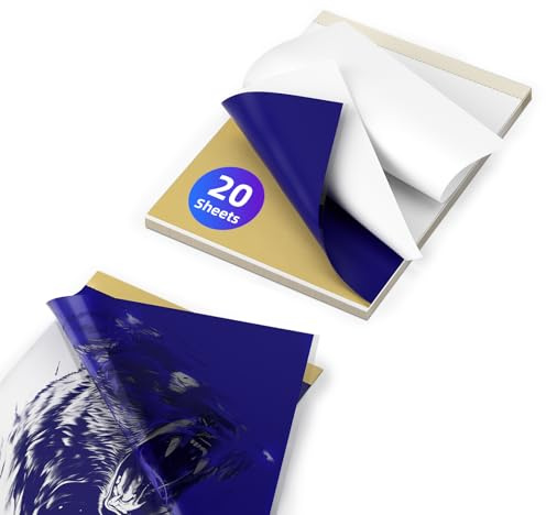 vretti 20 Stück Transferpapier, Stencil Papier für Tattoo-Transfer, Geeignet für Tattoo-Künstler und Tattoo-Liebhaber, A4-Format