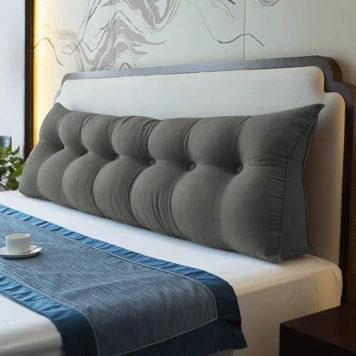 OHMG 200CM XXL Rückenkissen,Lesekissen für Bett und Sofa,Keilkissen,Rückenpolster für die Wand, Sitzkissen, Wandkissen,groß mit waschbarem Bezug,Rückenstützkissen Lordosenstütze