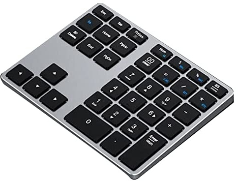 Asyduey Teclado NuméRico Bluetooth, Teclado NuméRico InaláMbrico de 35 Teclas, Teclado NuméRico Bluetooth Delgado PortáTil para Computadora PortáTil, PC, Computadora de Escritorio