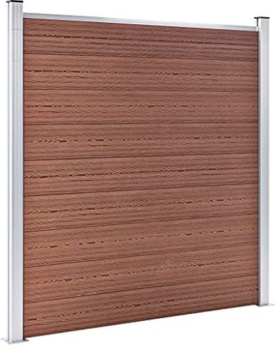 Emmtore Gartenzaun WPC Sichtschutzzaun Windschutzzaun Lamellenzaun Windschutz Sichtschutz Zaun Element Terrasse Garten 1391x186 cm Braun