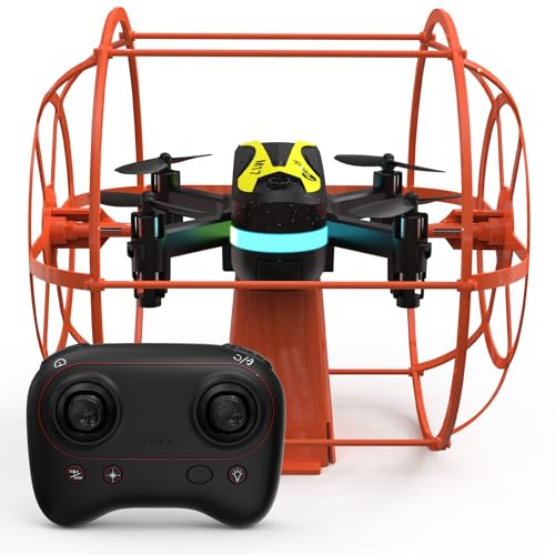 Morlyrctooy M17 Anfänger-RC-Quadrocopter Mini-Drohne mit Schutzabdeckung Land- und Luft-Dualmodus Einfaches Indoor and Outdoor Drone 3D-Flip-Funktion Kopfloser Modus Ein-Tasten-Bedienung Geschenke