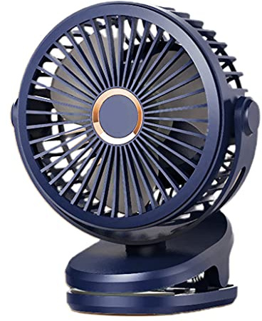 Montesy Ventilador de clip pequeño recargable por USB, 5000/10000 mAh, ventilador de escritorio con pilas para dormitorio, hogar, habitación o cochecito