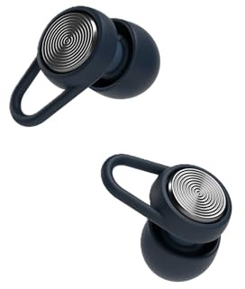 Hears Plus Ear Plugs for Noise Reduction - Patented Reusable Concert Earplugs, 25dB SNR Sound Reduction, Hypoallergenic for Musicians, Motorcycle and Sleeping with 4 tip Sizes - Nebula Navy