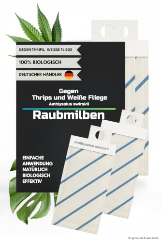 Raubmilbe zur Bekämpfung von Thripsen und Weißer Fliege, Amblyseius swirskii 6 Zuchtbeutel für bis zu 24m² Fläche oder 6 Solitärpflanzen
