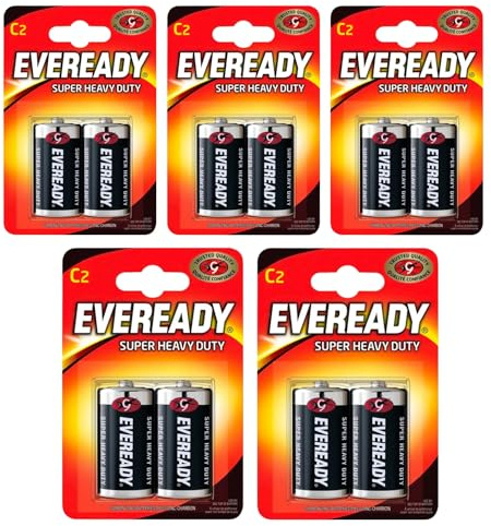 Eveready Zinc C Batteries – Pack of 10 | 1.5V Zinc Carbon Batteries for Low-Drain Devices | Ideal for Radios, Flashlights, Toys, Clocks & Remote-Controlled Gadgets