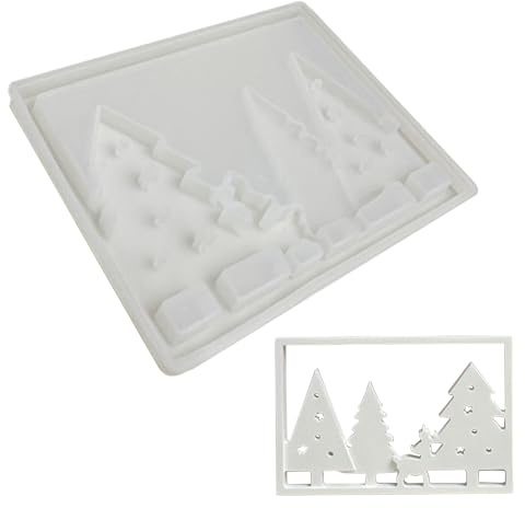 Christmas Tree Mold | Moule Ciment pour Créations Maison - Moule en Silicone pour Plâtre Lumineux Artisanat Créatif pour Artisans et Décorateurs