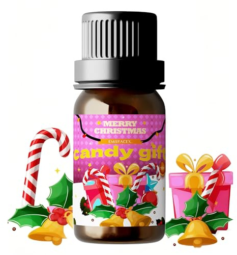 EMBRACEX. Bonbons cadeaux huiles essentielles Huile Parfumée Cadeau de Noël 10ml | Pour Diffuseur Maison, Fabrication de Bougies & DIY Artisanaux | Parfum Festif Doux pour Amateurs de Fêtes