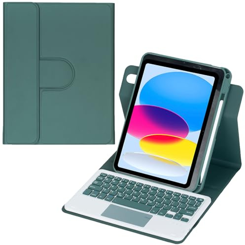 Funda con teclado Bluetooth para iPad Air (9.7 pulgadas), iPad Air 2 (9.7 pulgadas), iPad Pro (9.7 pulgadas), iPad de 5ª generación, iPad de 6ª generación, funda giratoria de 360 grados, teclado