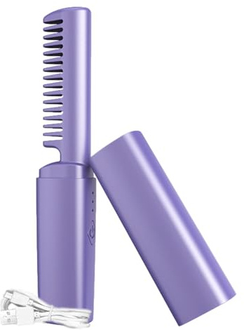 Mini Hårplattång, 3 Temps Hot Comb | Bärbar Och Sladdlös Locktrollstav, Plattjärn För Direkt Slätt Hår, Hemma, Vår Mini-plattång Tillverkad Med Högkvalitativa Keramik+ABS-material Är Icke-