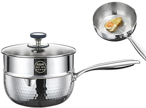 Rostfri Stålkastrull,Rostfritt Stål Med Lock, Handtag, Hällpip - Liten Såspanna Och Ångkokare | För och köket, matlagning, stekning, sjudning, kokning, soppa, sås och hälsosamma