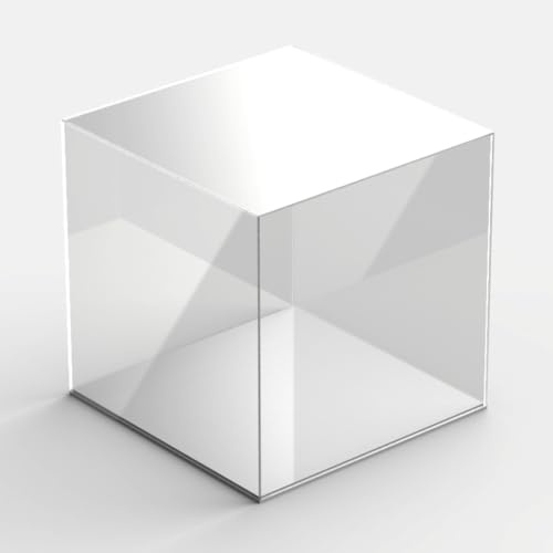 Hansen Vitrine Acryl / Schaukasten / Objektvitrine / Showcase quadratisch, 300x300x300 mm, mit weißem Boden