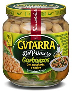 Gvtarra Tus Primeros Garbanzos, Acelga y Zanahoria Legumbre - Paquete de 6 x 360 gr - Total: 2160 gr