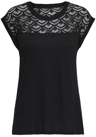 ONLY Onlnicole S/S Mix Top Noos T-Shirt, Noir (Black), S Femmes
