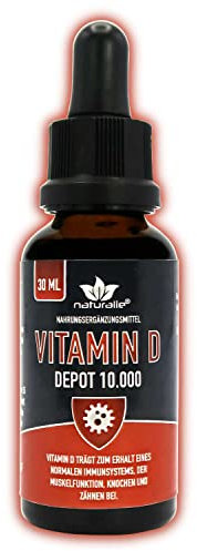 naturalie® - Vitamin D Tropfen DEPOT mit 10.000IE | bioverfügbar und hochdosiert | laborgeprüfte Qualität in MCT ÖL ohne unnötige Zusatzstoffe | Langzeitvorrat 30ml | 900 Tropfen