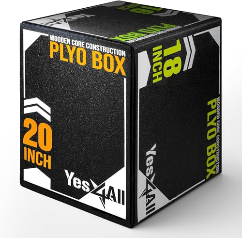 Yes4All 3 in 1 Soft Plyo Box con anima in legno – Sicuro per stinchi – Scatola pliometrica antiscivolo multiuso per salti, condizionamento e allenamento della forza – 20 x 18 x 16