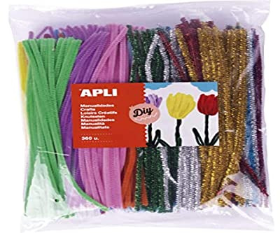 APLI Kids 18153-360 Limpiapipas Surtidos multicolor y metalizados, formato MAXI