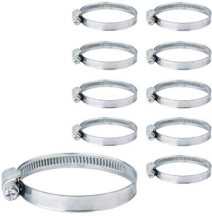 Confezione da 10 fascette stringitubo regolabili a vite senza fine Ø 50 – 70 mm (10)