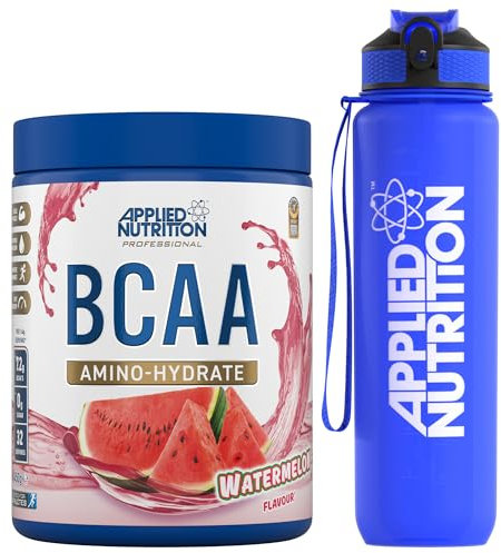 Applied Nutrition Bundle: BCAA Powder 450g + Lifestyle Water Bottle 1000ml | Branched Chain Amino Acids BCAAs Supplement, Intra Workout & Recovery (450g - 32 Servings) (Watermelon)