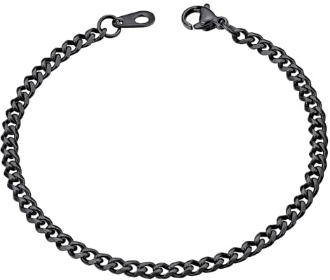 ChainsHouse Armband Edelstahl Herren Damen Panzerarmband 3/6/9/12MM Breit | Gliederarmband 16/19/21CM, Kubanisches Kettenarmband Wasserfest, Silber/Gold/Schwarz, Armskette Geschenk für Geburtstag
