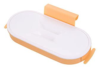 Cubo de cocina de plástico plegable montado en la pared portátil para basura con tapa para colgar en el armario, puerta, cocina, para armario, puerta, cocina, (1PSC naranja)