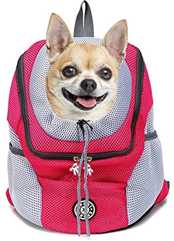 ESPFHN Sac à Dos de Transport pour Chien - Respirant - Imperméable - pour Petits Chiens et Chats - Sac à Dos de Transport réglable - Bandoulière rembourrée - pour randonnée, Voyage en Plein air