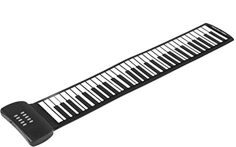 Zunate Piano Roll Up, 61 Tasti Tastiera Portatile Pianoforte, Tastiera per Pianoforte Elettrica a Mano per Bambini Principianti, Tastiera per Pianoforte Musicale Elettronica Digitale Educativa(PM61)