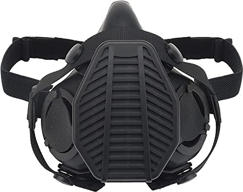 Zhongren Demi-masque respiratoire réutilisable en silicone pour airsoft, tactique, militaire, visage, soutien-gorge, poussière, pour Halloween, paintball, chasse, sport, course à pied, entraînement