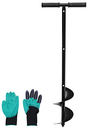 WUPYI2018 Lot de forets de jardin 150 mm avec poignée antidérapante - Foret hélicoïdal Rapid Planter - Avec gants - Foret de jardin